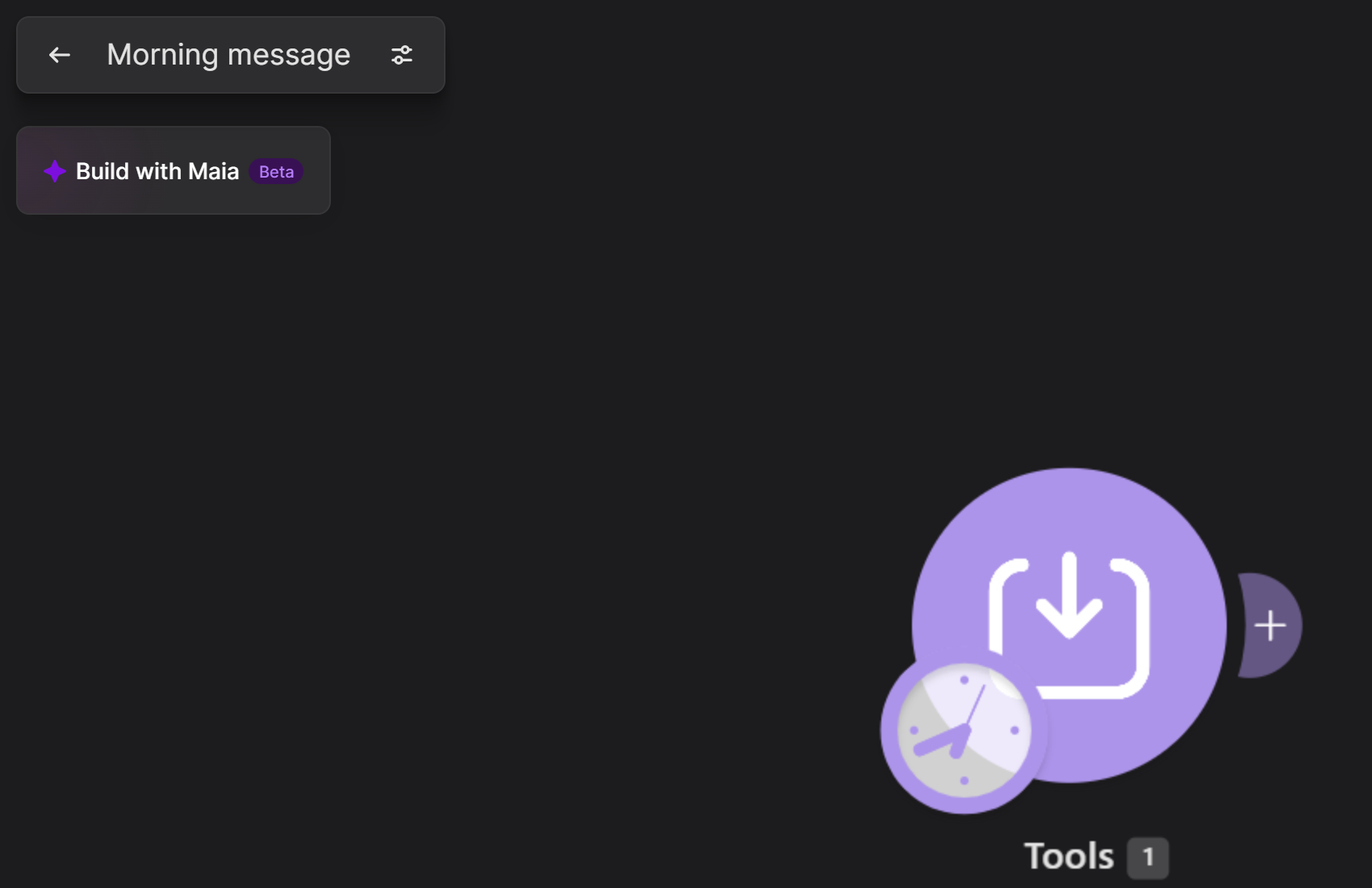 קנבס Morning message ב-Make עם מודול Tools ראשון ופלוס להוספה